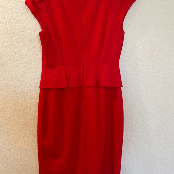 NWOT J.Crew Red Wool Peplum Dress - Picture 9 of 11